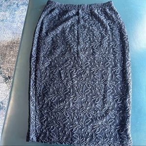BOBEAU BLACK LACE PENCIL SKIRT WITH LINING SIZE SMALL